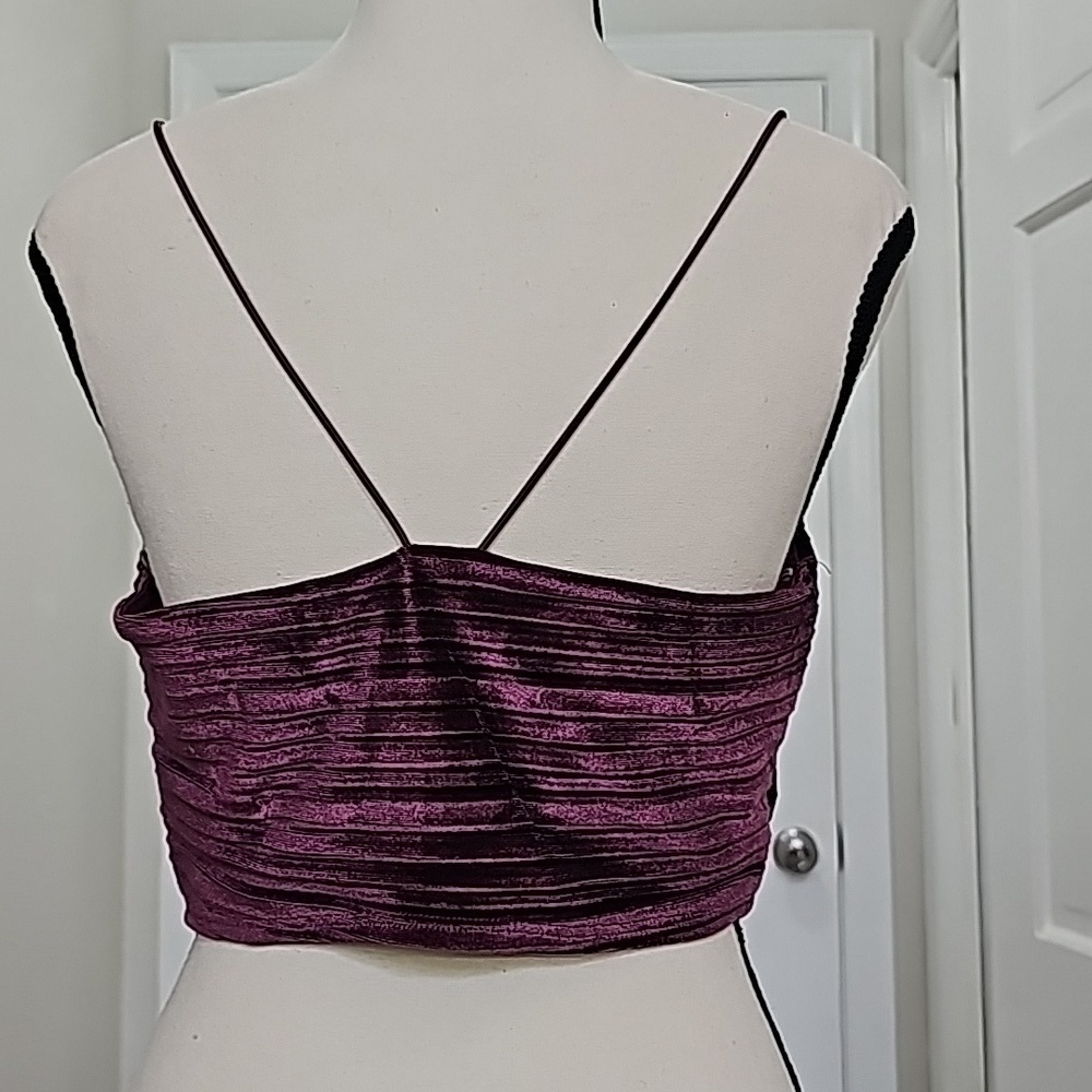 Wild Fable Cinched Front Velvet Ribbed Crop Top Size M - Picture 7 of 12